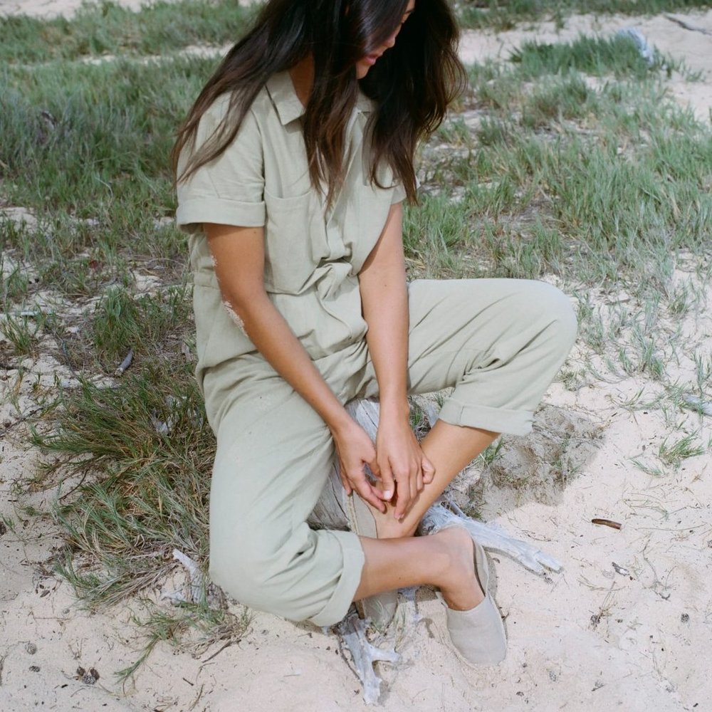 Ozma of California Carrasco Jumpsuit in Nettle | Size S